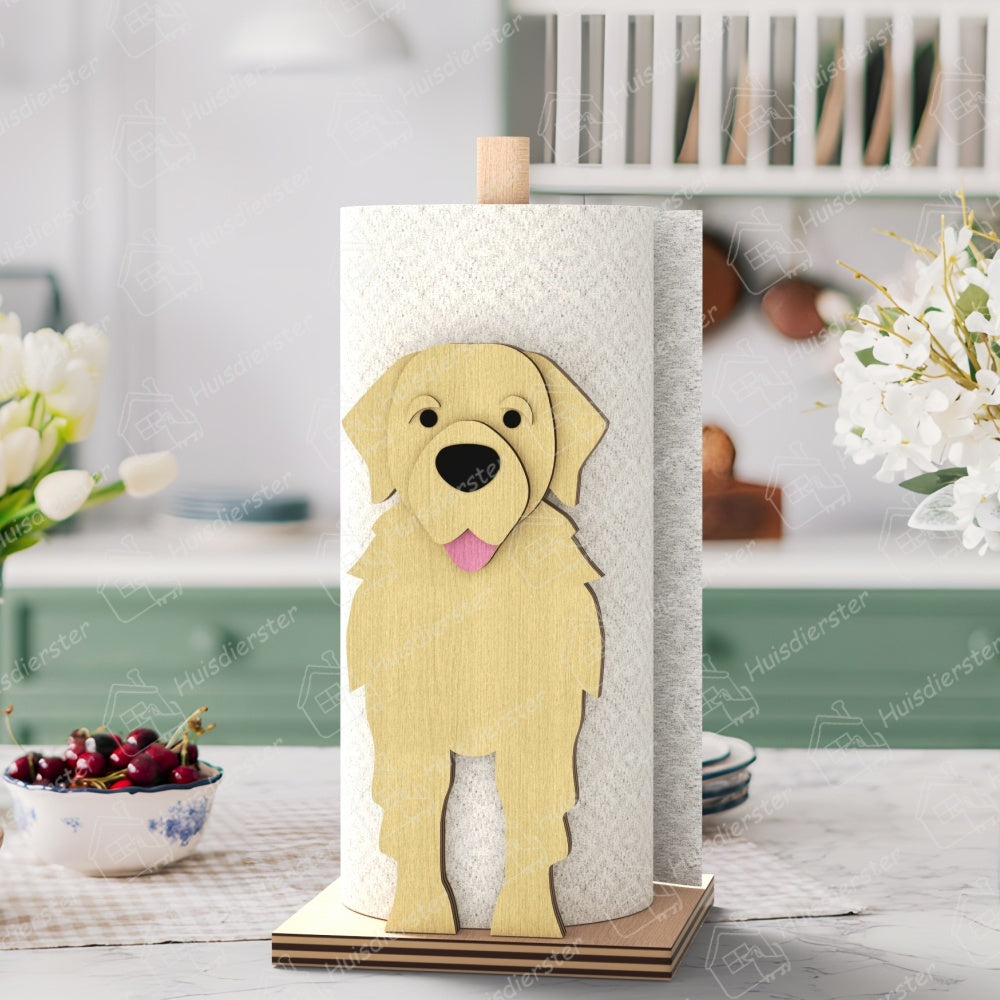 Golden Retriever Keukenrolhouder