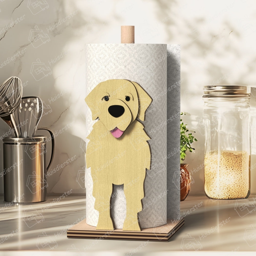 Golden Retriever Keukenrolhouder