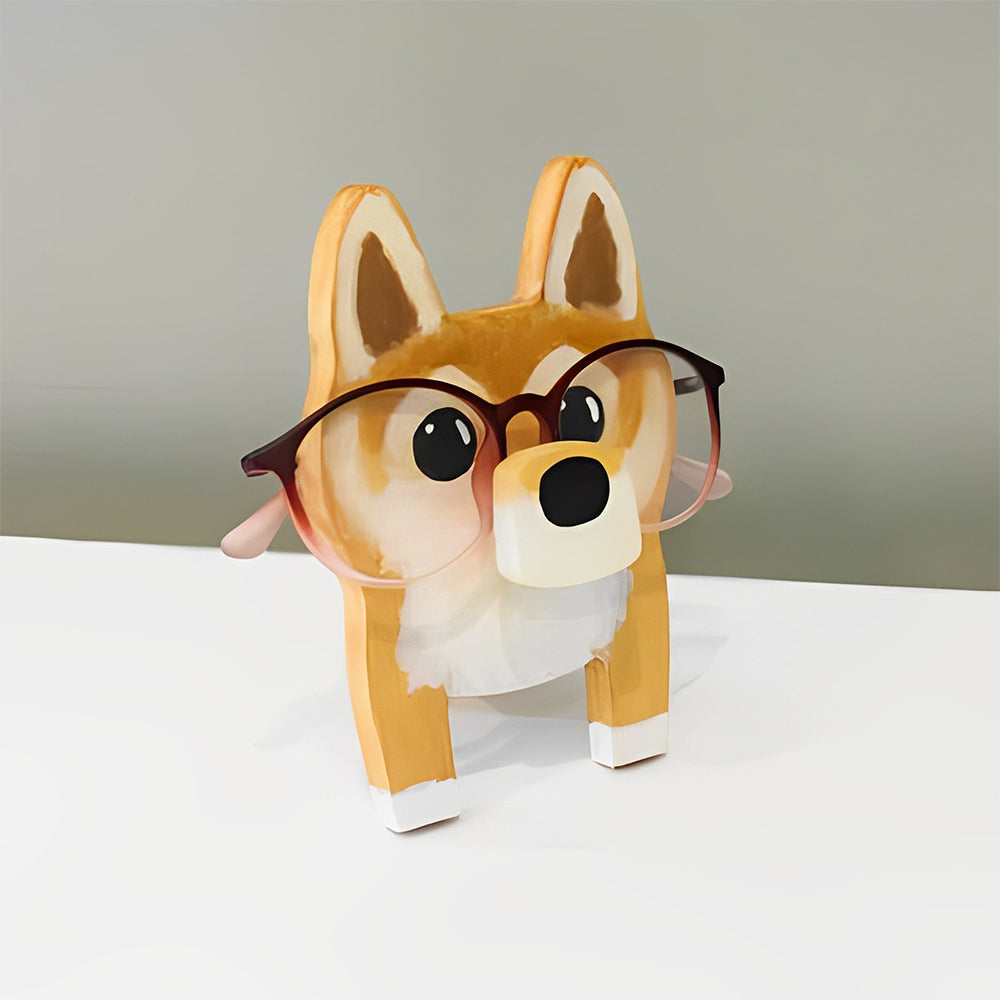 Houten Cartoon Mooie Shibainu Brillenhouder