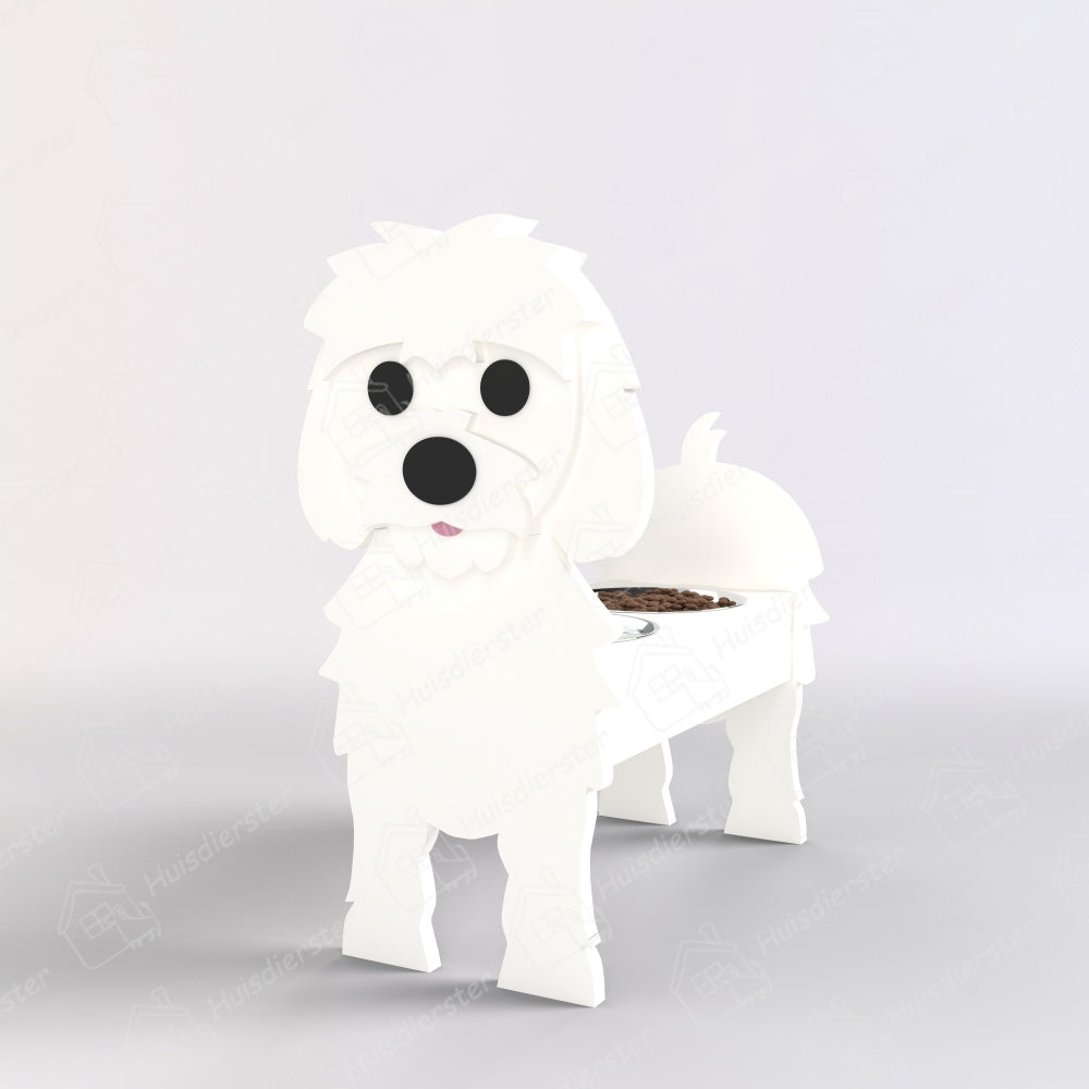 Maltezer Hond Huisdier Voerbak Houder