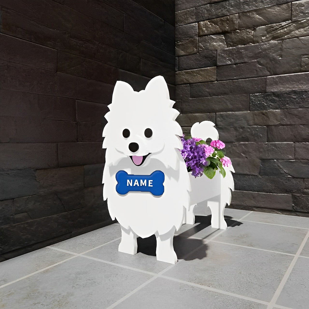 Dwergkeeshond Plantenbak