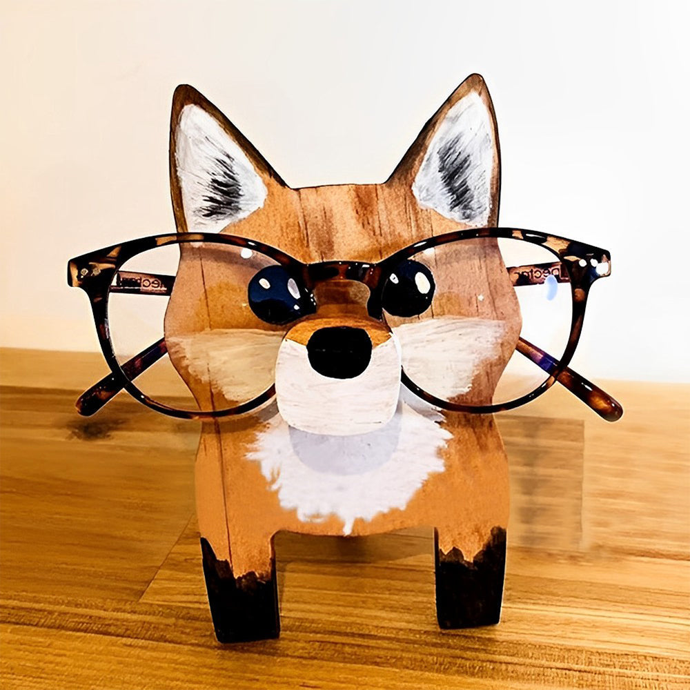 Wooden Cartoon Smart Fox Eyeglass Holder