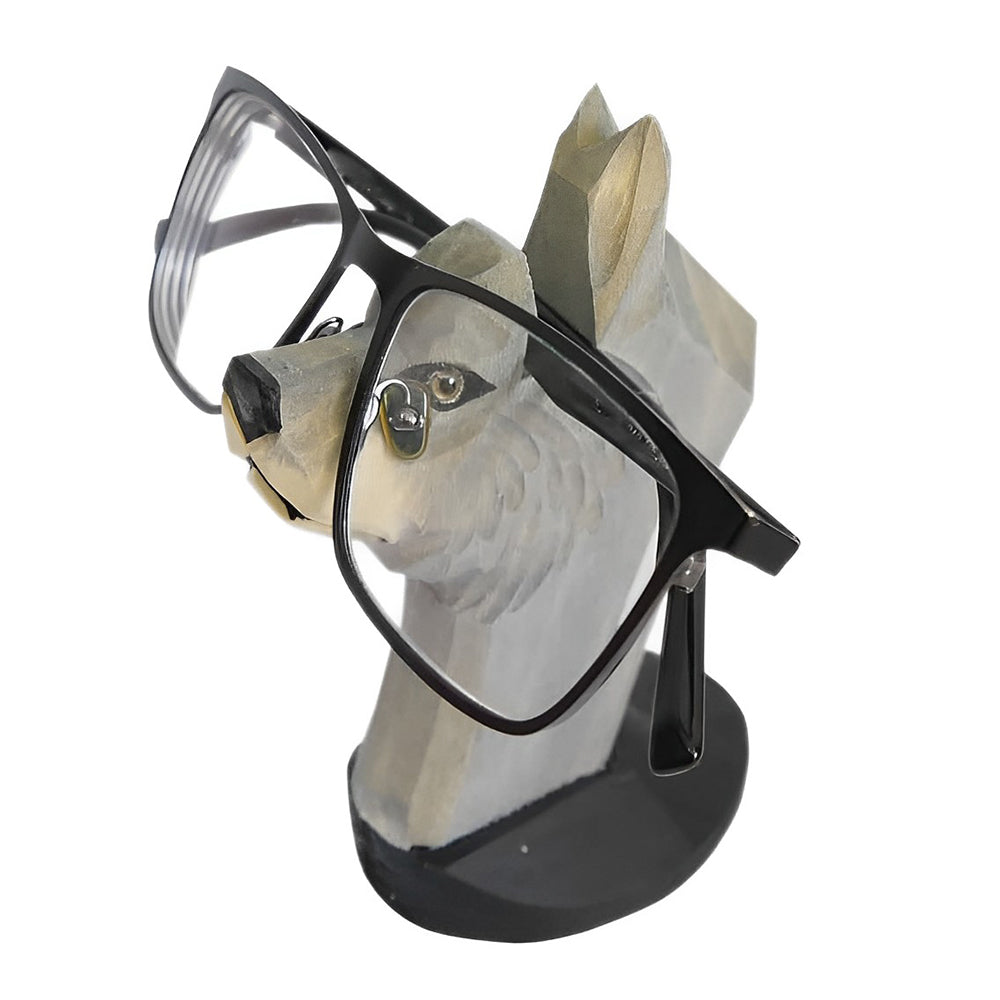 Wooden Cartoon Wolf Eyeglass Holder