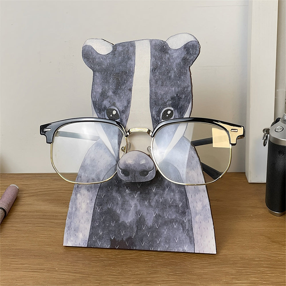 Wooden Cartoon Cute Grey Animal Eyeglass Holder