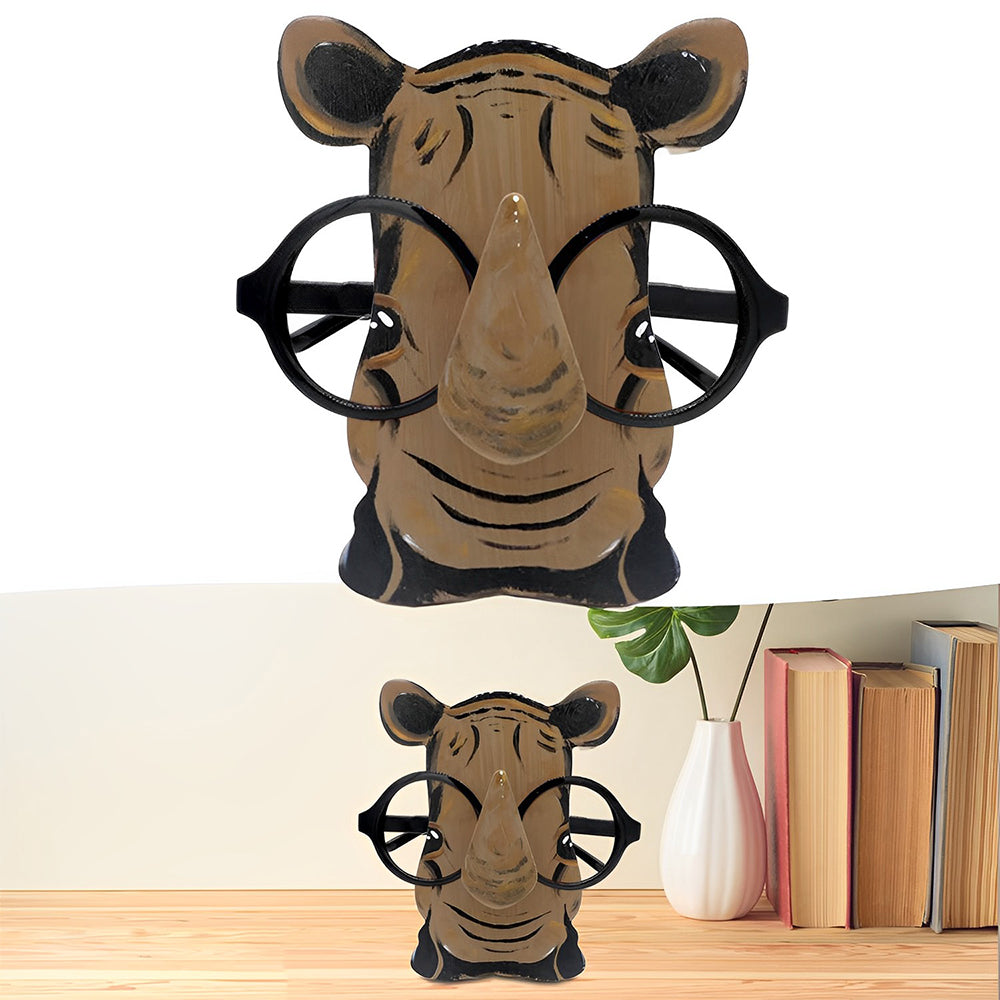 Wooden Cartoon Rhinoceros Eyeglass Holder