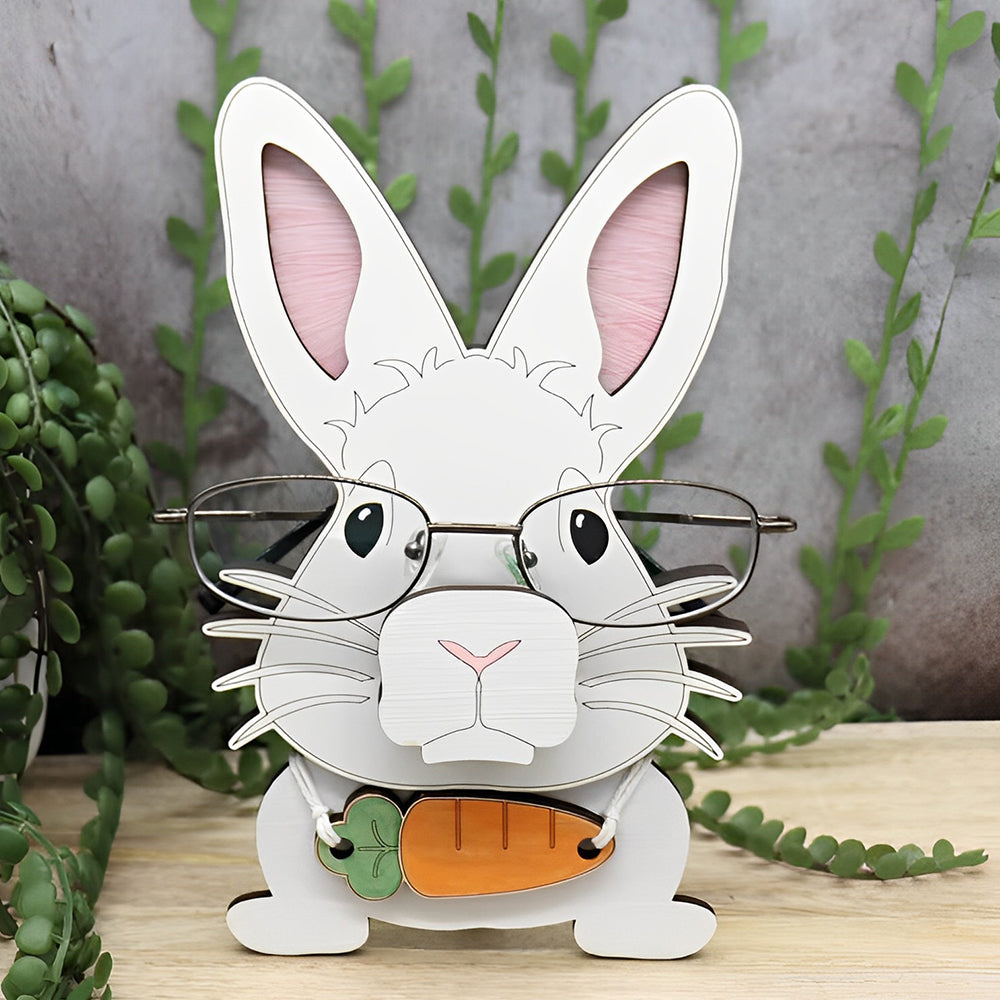 Wooden Cartoon Rabbit&Carrot Eyeglass Holder