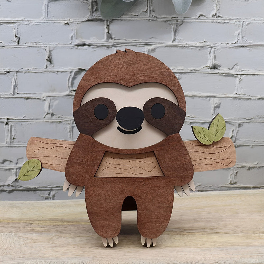 Wooden Cartoon Lovely Sloth Eyeglass Holder