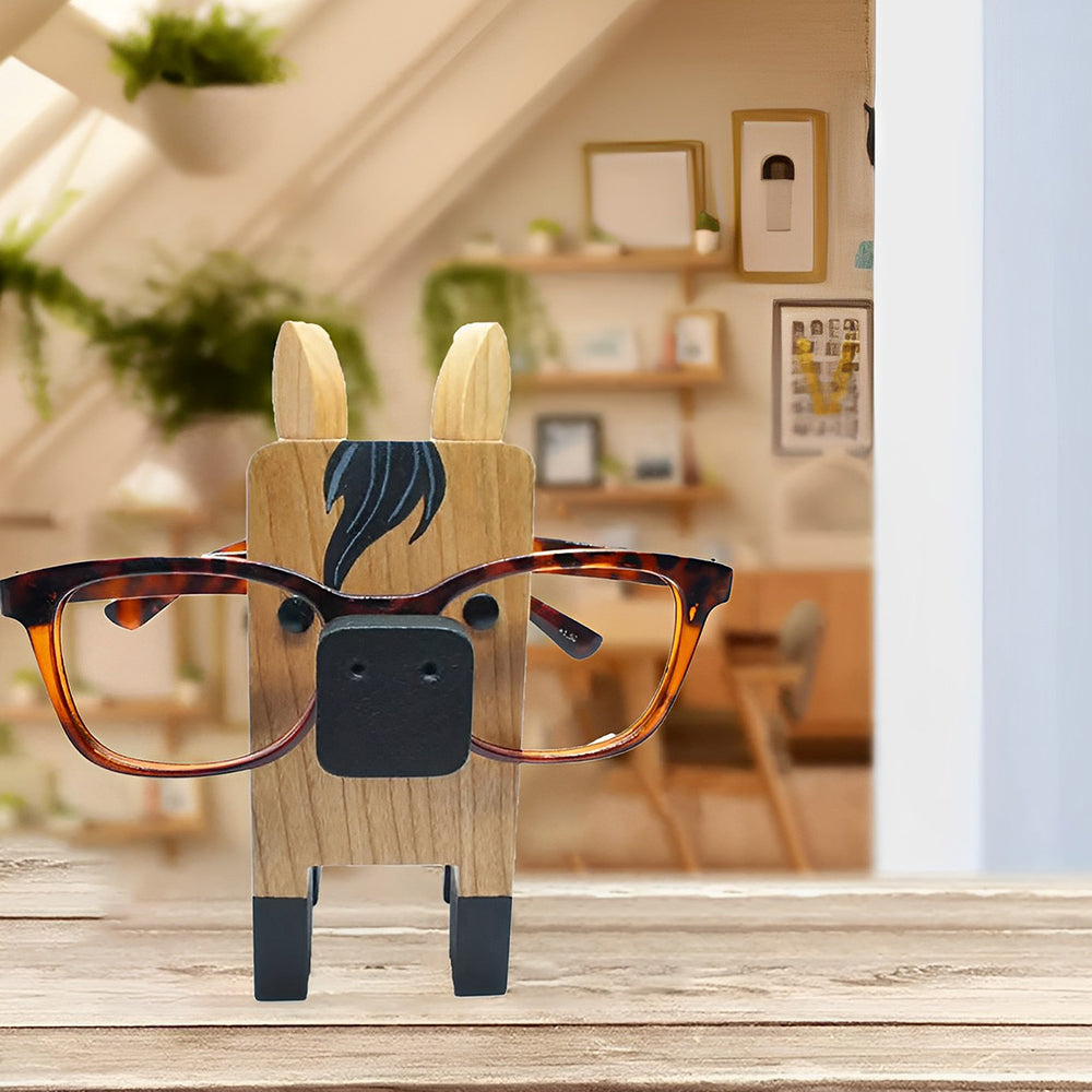 Wooden Cartoon Cute Horse Eyeglass Holder