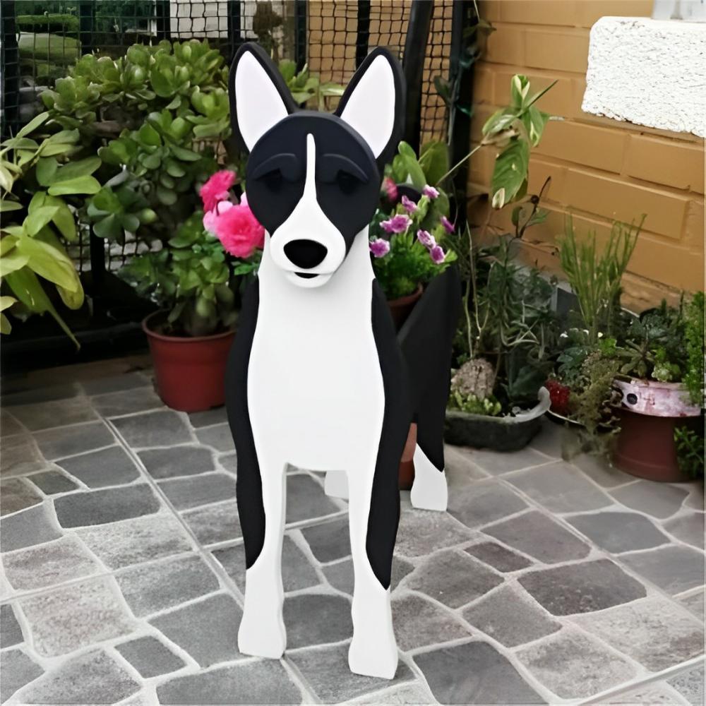 Zwarte Basenji Plantenbak