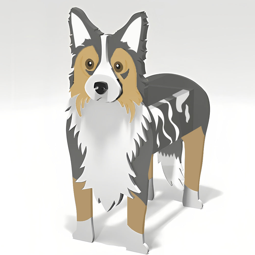 Border Collie Plantenbak